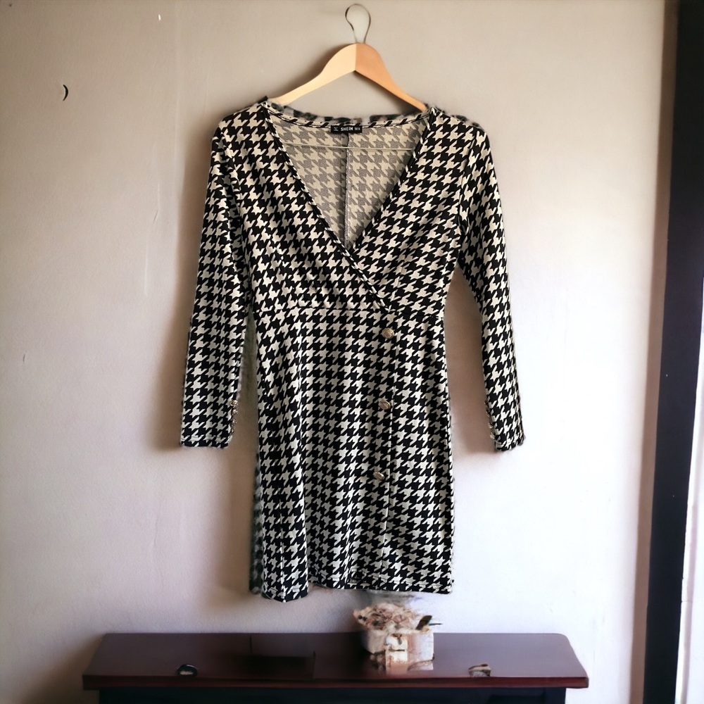 SHEIN houndstooth dress XS women